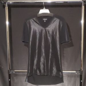 Barneys New York V-Neck Mesh Short Sleeve Shirt